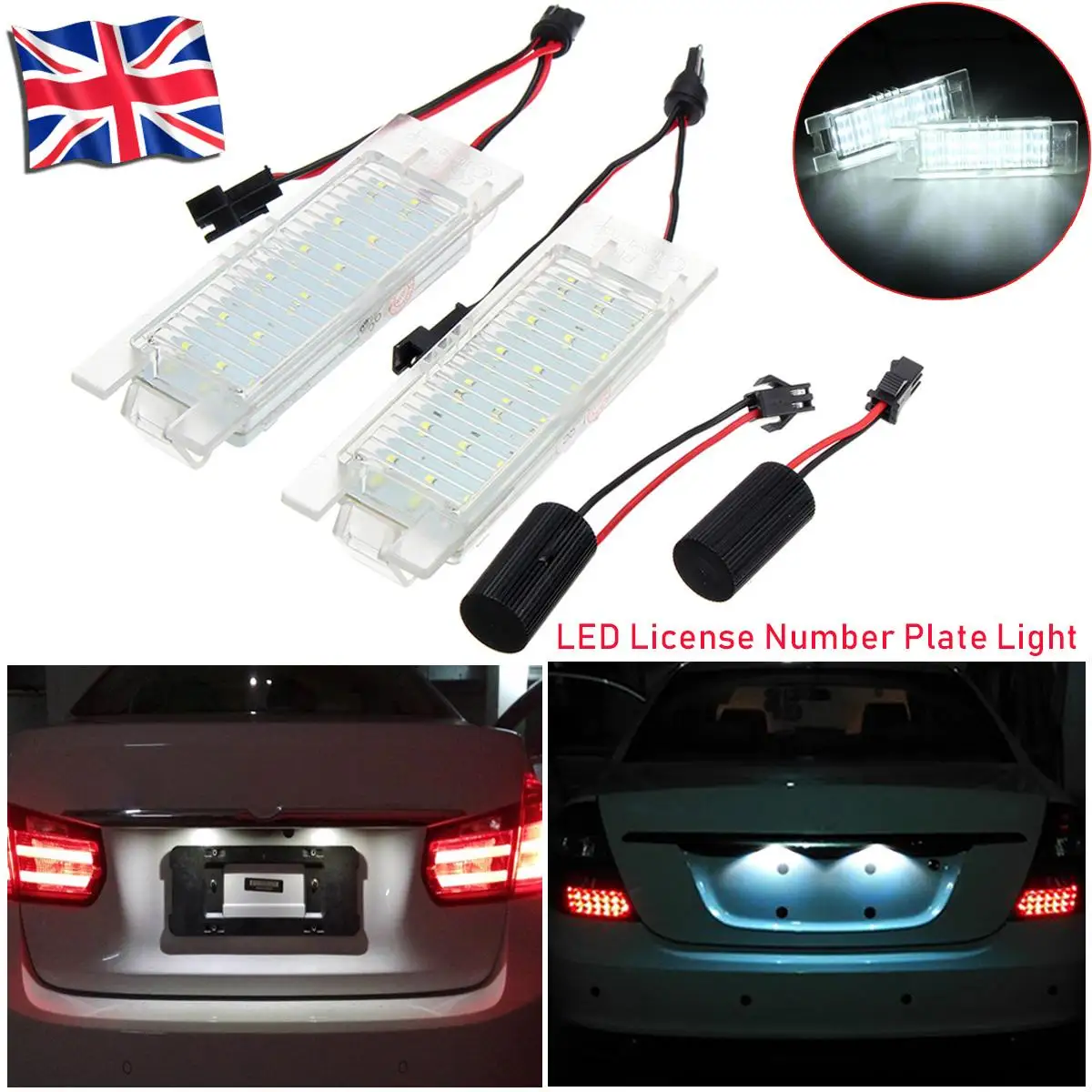 Пара автомобилей Светодиодный номерной знак свет Canbus для Vauxhall/Opel Corsa C D Astra H 2004-2011