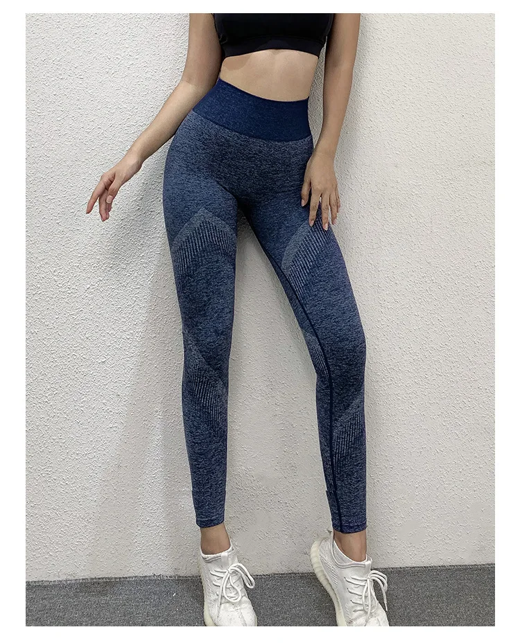 Blesskiss размера плюс лайкра Леггинсы для йоги спортивная женская одежда для фитнеса сексуальная пуш-ап высокая Талия гимнастические спортивные брюки для тренировок колготки - Цвет: blue