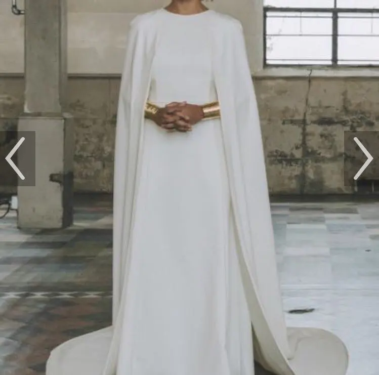 Vestido de Noiva белое вечернее платье в арабском стиле для выпускного вечера с пальто невесты на заказ платья для матери невесты
