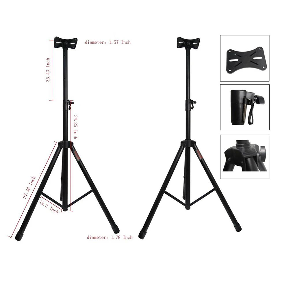 2x universal speaker stand mount holder - heavy duty tripod wadjustable for audio pa dj powered speakers