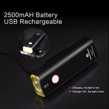 

ROCKBROS Rechargeable Bicycle Light Cycling Riding Flashlight Waterproof Bike Headlight MTB Bicycle Front Lamp Bike Accessories