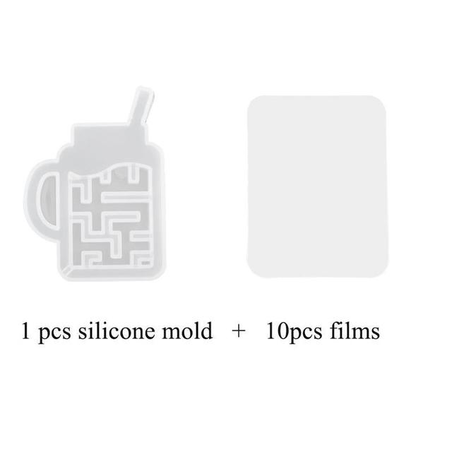 Maze Silicone Mold Shaker Molds Milk Bottle Heart Shape UV Epoxy Resin Mold Heart Keychain Pendant Craft Jewelry Tools