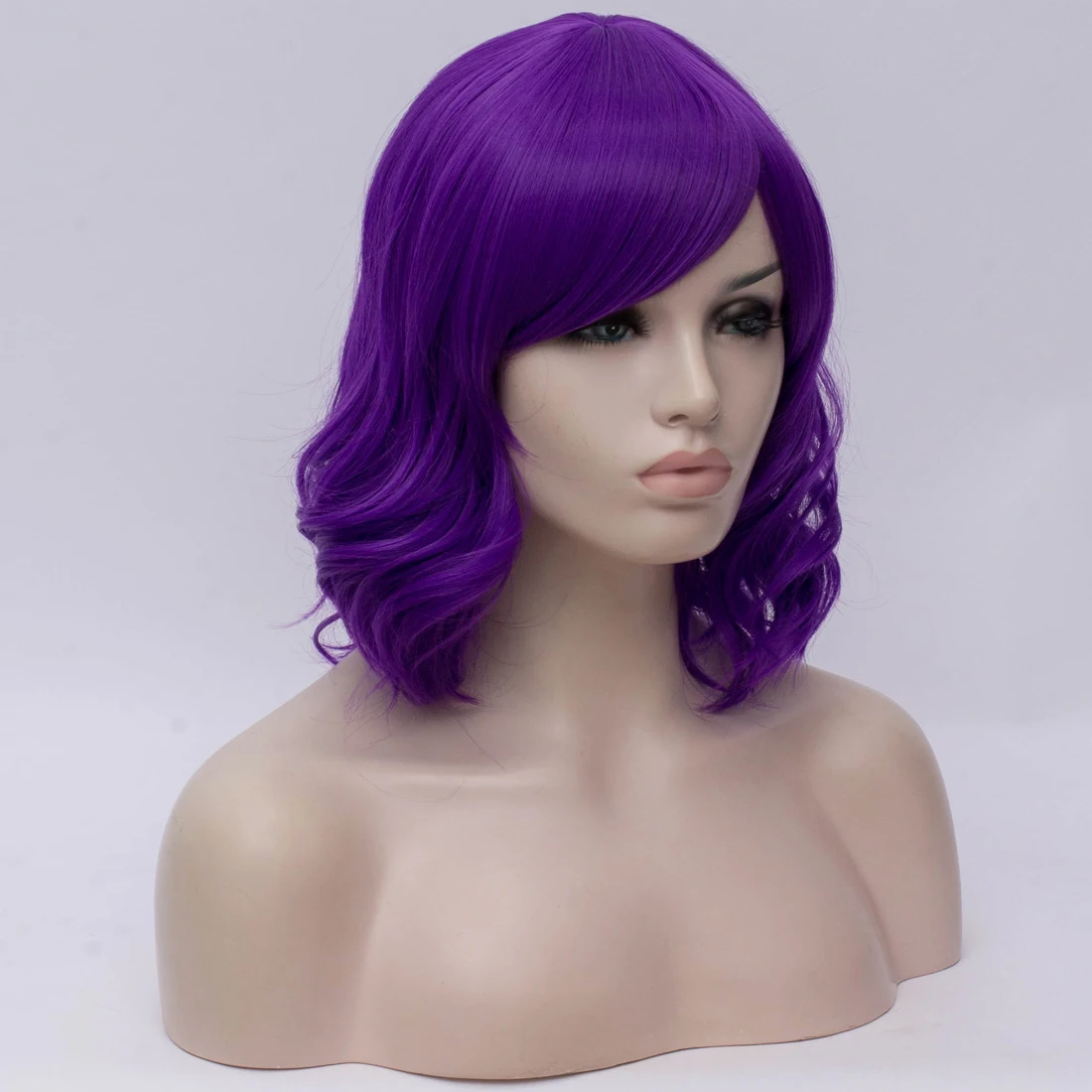 Короткие Косплей фиолетовые парики для женщин кудрявые синтетические белый серый красный парик женщина