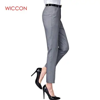 

High Quality Women Formal Office Work Pants Gray Black Business Suit Trousers Plus Size Women clothing 2XL Ladies OL Harem Pants