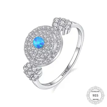 

Blue Zircon Disc Ring,Thomas Style Glam Fashion Good Zirconia Jewerly For Women,2017 Ts Gift In 925 Sterling Silver