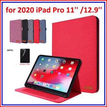

Case for 2020 iPad Pro 11'' 12.9'' Inch 2nd/4th Generation Oxford Cloth Back Fold Stand Auto Sleep/Wake up Smart Cover Case