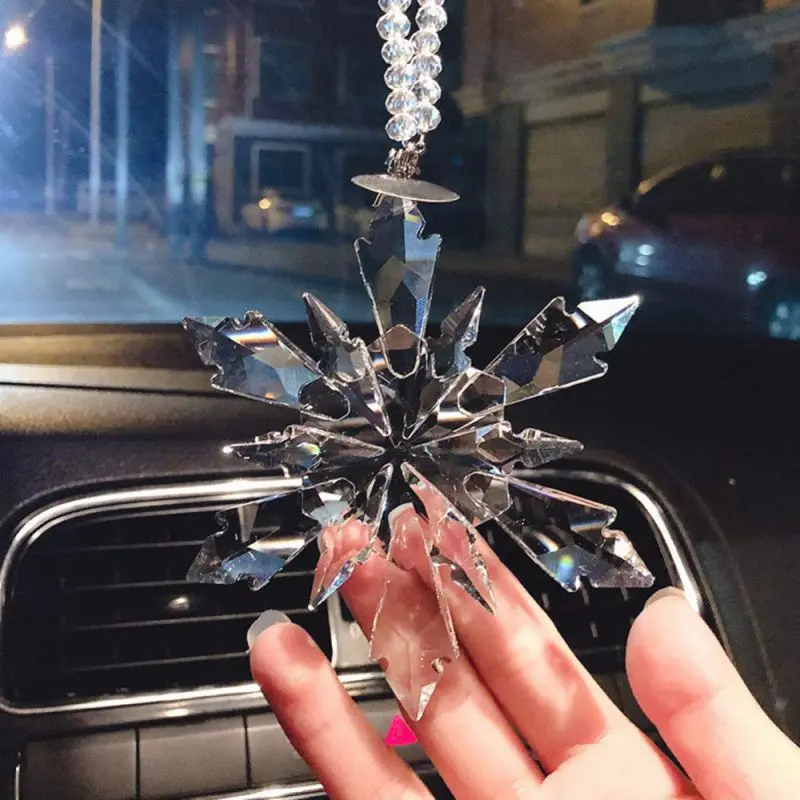 Подвеска в автомобиль, Кристальные снежинки, украшение, подвеска, украшение, Ловец Солнца, снежинка, подвесная отделка, рождественские подарки, романтический стиль