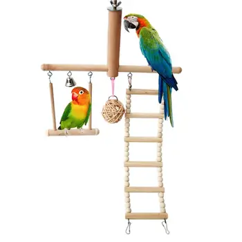

Bird Cage Stand Play Gym Conure Perch Playground Climbing Ladder Swing Toys 11UA