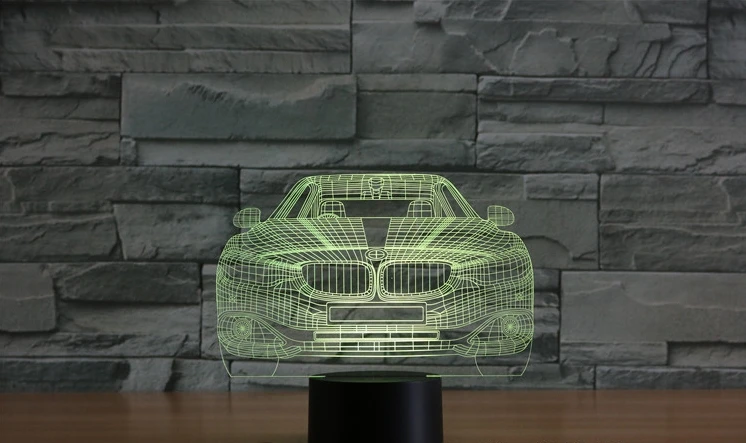 [Seven Neon] игрушечный автомобиль автобус винтажный автомобиль акриловая 7 цветов Настольная лампа 3D лампа Новинка Светодиодный Ночник светильник Сокол миллениума светильник