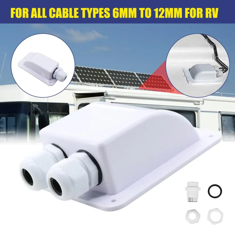 Nuevo techo de entrada caja de glándulas Solar Panel Cable autocaravana caravana, barco, caja de unión