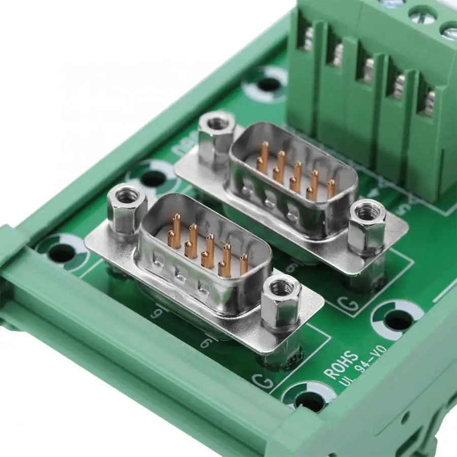 Conector DB9-G6 двойной мужской головкой DIN рейку интерфейс модуль клеммный блок доска провод без пайки Терминал