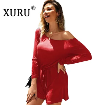 

XURU European and American women's casual jumpsuit 2019 autumn and winter new best selling jumpsuit loose short jumpsuit