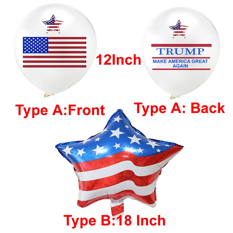 

5pcs American Flag Make America Great Again Flag Balloon for Voting Donald Trump Republican Party gathering meeting decoration