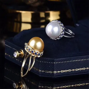 

Classic Sterling Silver 925 Adjustable Ring Accessories Women Wedding Pearl Simple Silver Zircon Ring Jewelry