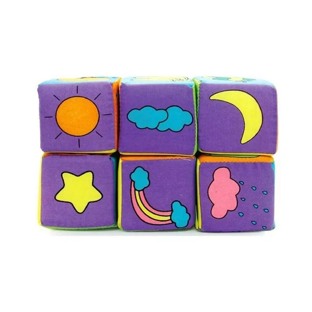 6Pcs/Set Multifunctional Baby Cloth Building Blocks Rattle Soft Cubes Toys Gifts Baby Rattle Blocks Baby Rattle Blocks Toy 5