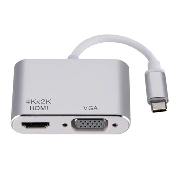 

USBC To HDMI 4K 30 Hz VGA Adapter USB 3.1 Type C USB-C to VGA HDMI Video Converters Adaptor for New Macbook Pro/ Chromebook Pix