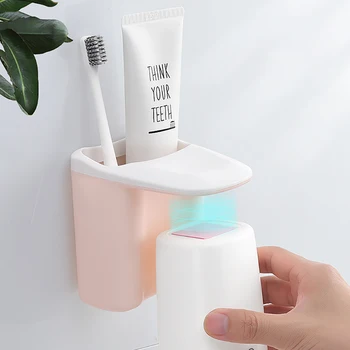 

Magnetic Adsorption Inverted Toothbrush Holder Wall Mounted Toothpaste Toothbrush Storage Rack Bathroom Accessories Sets