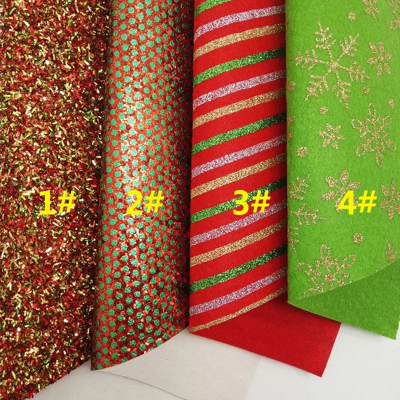 Блестки разных цветов ткани, точки напечатаны искусственной ткани, фетровые ткани листы для рождественского банта A4 21x29 см мерцание Ming XM781