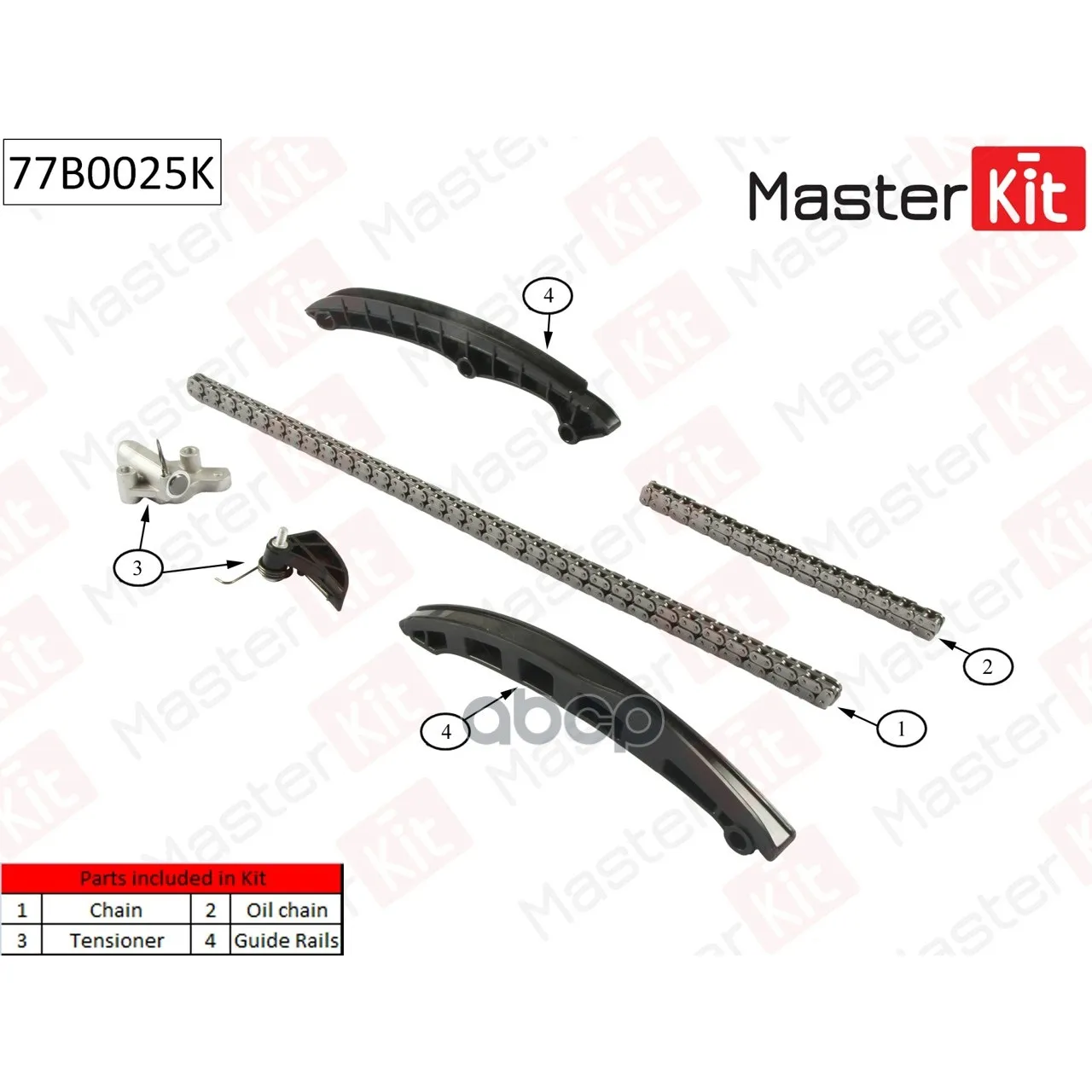 Комплект Цепи Грм Vag 1.4fsi-1.6fsi Bag/Blf/Blp 03- Без Звездочек Masterkit 77b0025k MasterKit арт. 77B0025K