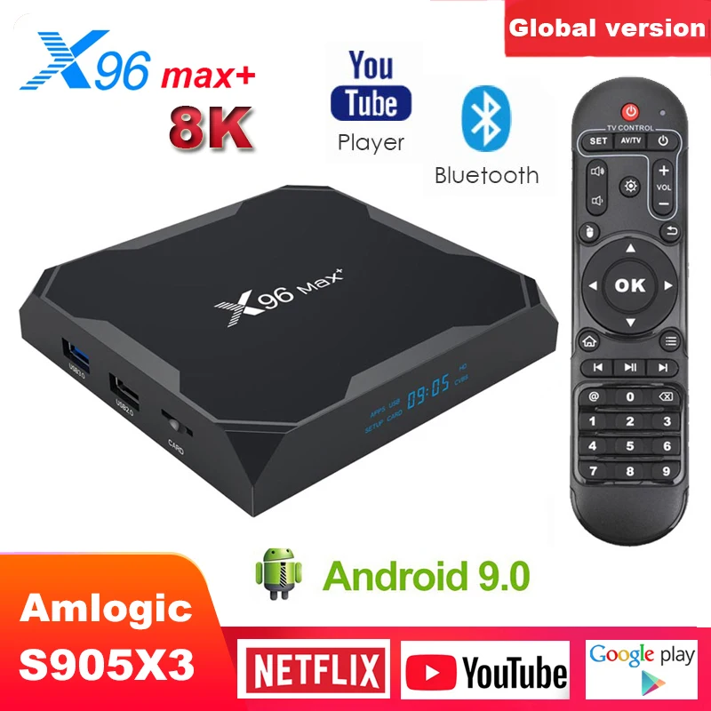 X96 Max Plus Smart TV BOX Android 9.0 Amlogic S905X3 Quad Core DDR3 4GB 64GB 2.4G/5GHz Wifi BT 1000M 4K Google Player X96Max+|Set-top Boxes| - AliExpress