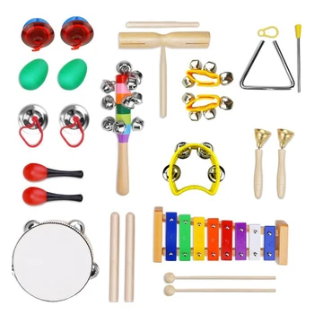 

13 PCs Wooden Kindergarten Smooth Family Home Early Education Children Teaching Combination Toy Kit Musical Training