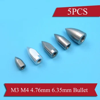 

5PCS M3 M4 4.76mm 6.35mm Stainless Steel Bullet Aluminum Propeller Nut CW CCW Thread for RC Electric Gasoline Boat Methanol Ship