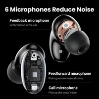 【Nowość】 ugreen HiTune X6 słuchawki bezprzewodowe Bluetooth 5.1 słuchawki TWS ANC 35dB hybrydowa aktywna redukcja szumów 50ms 4