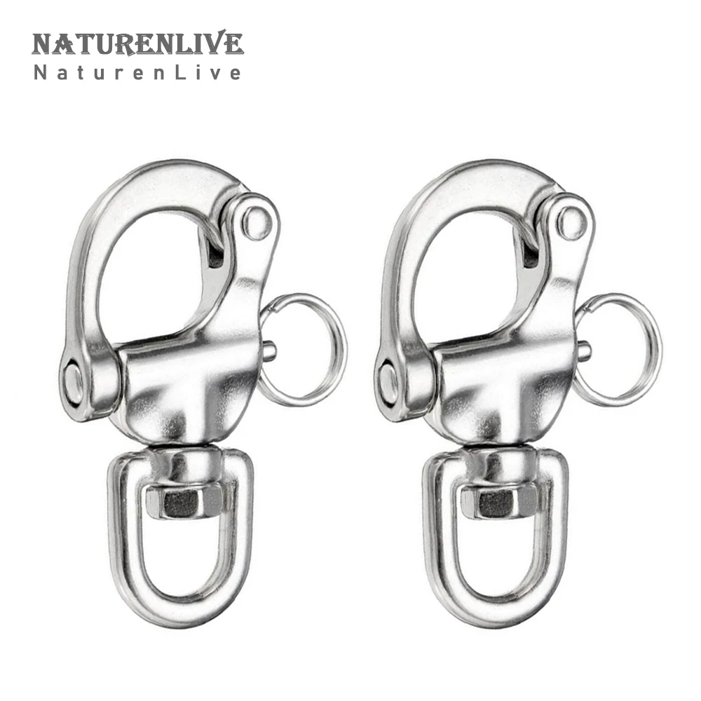 2/4Pcs Swivel Snap Shackle 316 Stainless Steel Quick Connect Shackle