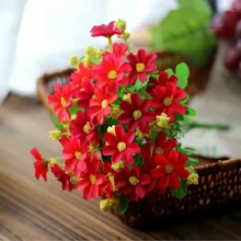 1 шт Искусственный Красный Дейзи декоративные столбы& ветряной энергии обсушки салатных листьев садовые украшения двора завод лужайка домашний сад ваза