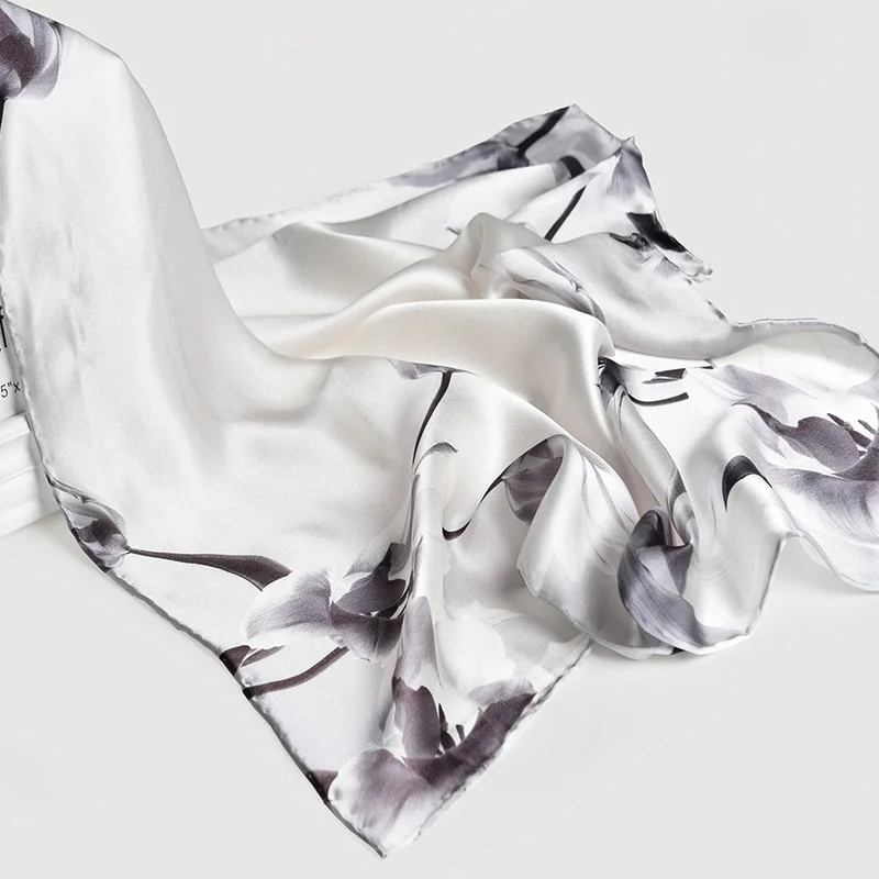 65*65 см квадратный шарф Шелковый платок шелк из Ханчжоу платок для дам Бандана с принтом натуральный шелк квадратный шейный шарф - Цвет: Color 5