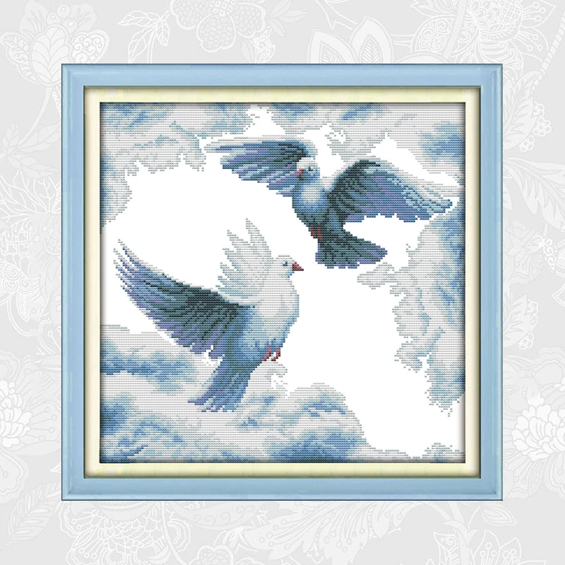 The peaceful white dove Cross-stitch Patterns Count Aida Canvas DIY Handmade Embroidery Needlework Home Decoration | Дом и сад
