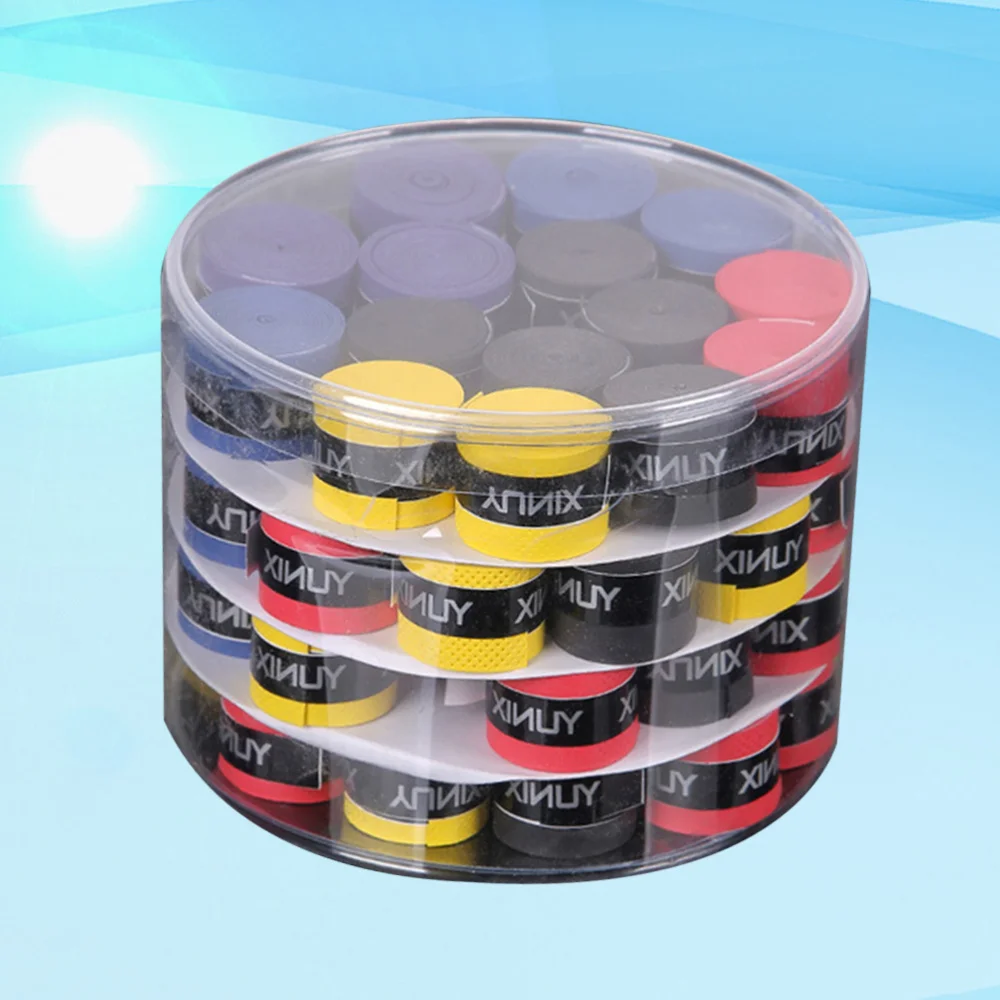 

60pcs Sweatband Non-slip Fishing Rod Sweat Band Badminton Racket Overgrips Sweat-absortion Belt (Random Color)