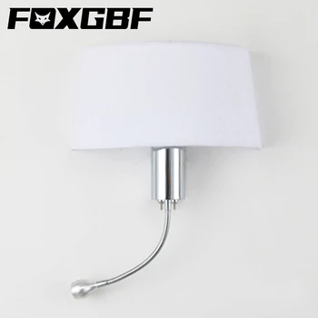

FOXGBF North American Fabric Wall Lamp Indoor Lighting Bedroom Living Room Cloakroom Wall Lamp Study Room Reading Lamp E27 220V