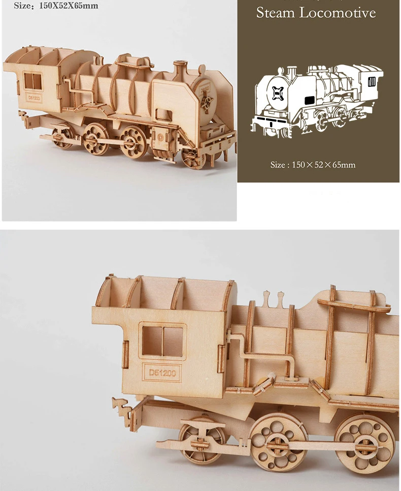 DIY игрушки паровоз поезд 3D деревянная головоломка игрушка Сборная модель деревянные наборы украшение стола для детей Дети