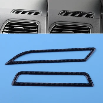 

CITALL Carbon Fiber 2pcs Front Console Upper Side Air Vent Outlet Cover Trim Frame Fit For VW Golf 7 2013 2014 2015 2016 2017
