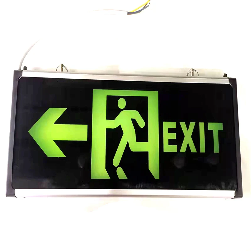 Exit Sign Emergency AC110/220V Green Exit Led Light Safety Evacuation Indicator Light For Bulb Hotel Mall School Public Place