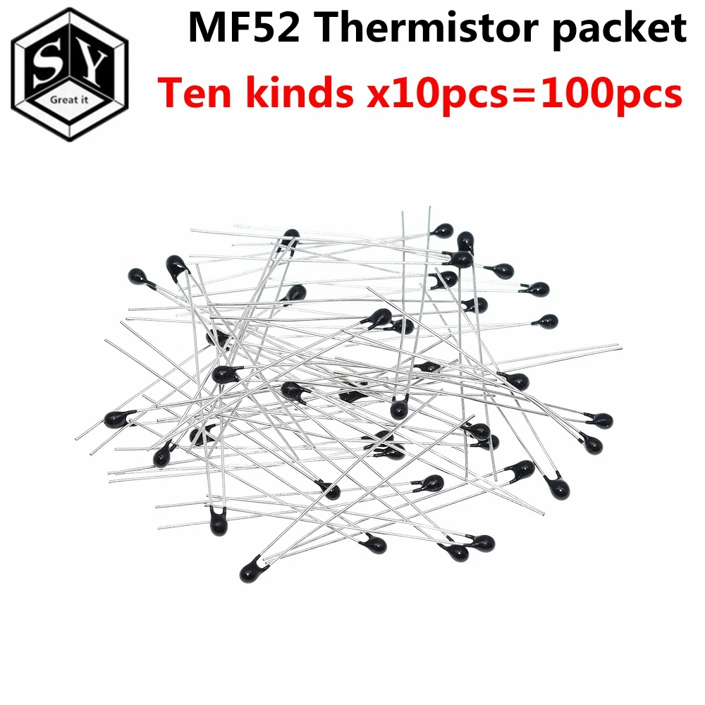 100 шт MF52AT MF52 B 3950 NTC термистор термальный резистор 5% 1K 2K 3K 4 7 K 5K 10K 20K 47K 50K