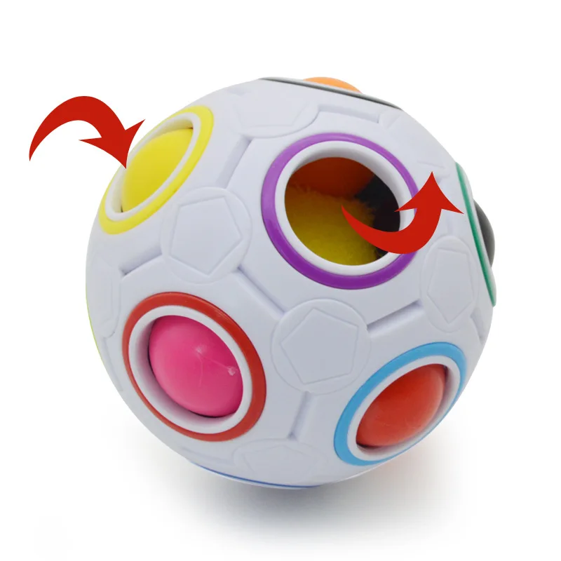 Для взрослых, Обучающие, радужные детские игрушки, Забавный креативный магический куб, сферические пазлы, скоростная головоломка, футбол