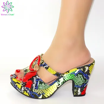 

New Italian Slipper Shoes Wholesale High Quality African Wedding Shoes Pumps Fashion Open Toe Heels Adult Woman Platform On Sale