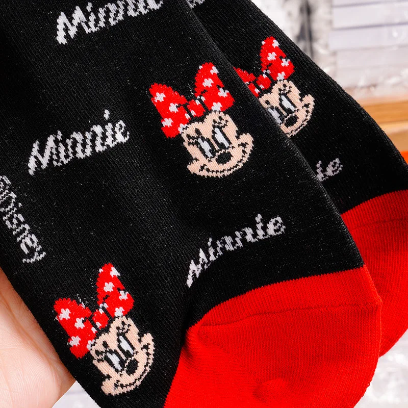 Disney/женские милые хлопковые носки с рисунком Минни и Микки новые модные мягкие хлопковые носки 1 пара 35-40