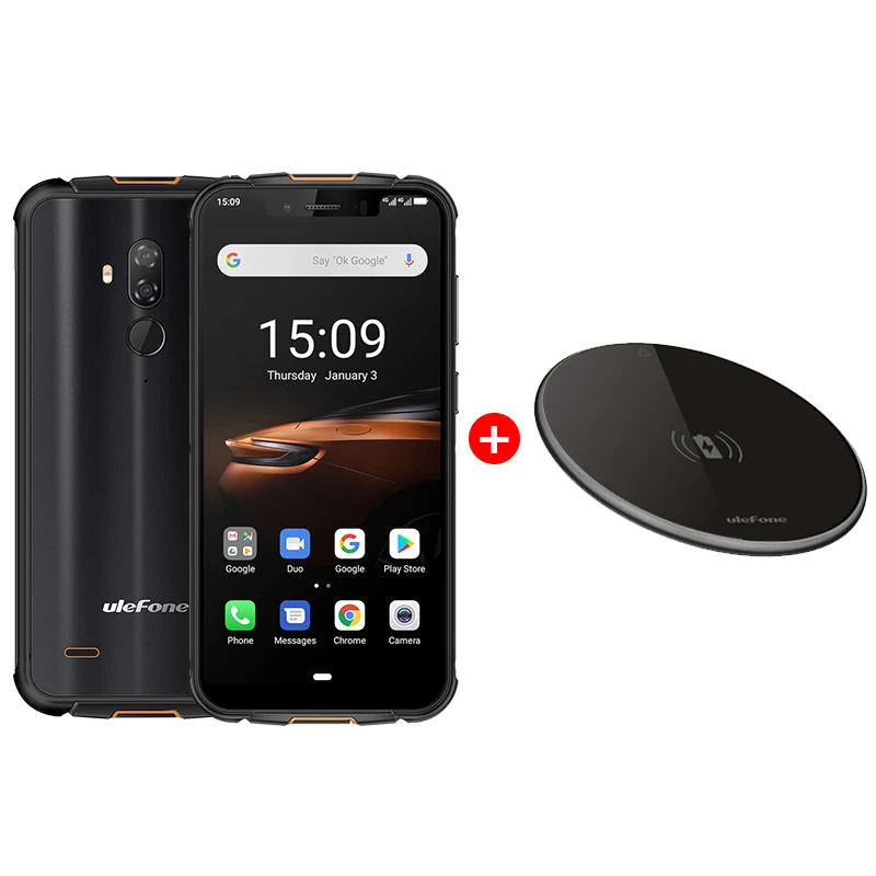 Black Add UF002 Ulefone Armor 5S водонепроницаемый IP68 NFC прочный мобильный телефон 5,85 ''Восьмиядерный Android 9,0 4 Гб+ 64 Гб Беспроводная зарядка 4G LTE смартфон - Цвет: Black Add UF002