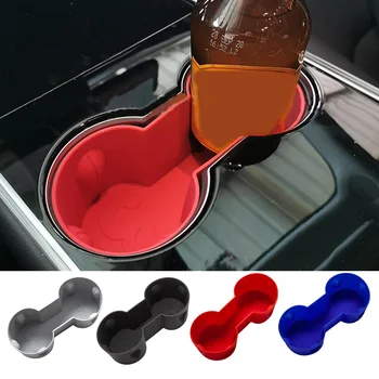 

Water Cup Holder Limiter Car Interior Accessory Storage Box Limiter Non-Slip Silicone Cup Holder For Tesla Model 3 2017-2020
