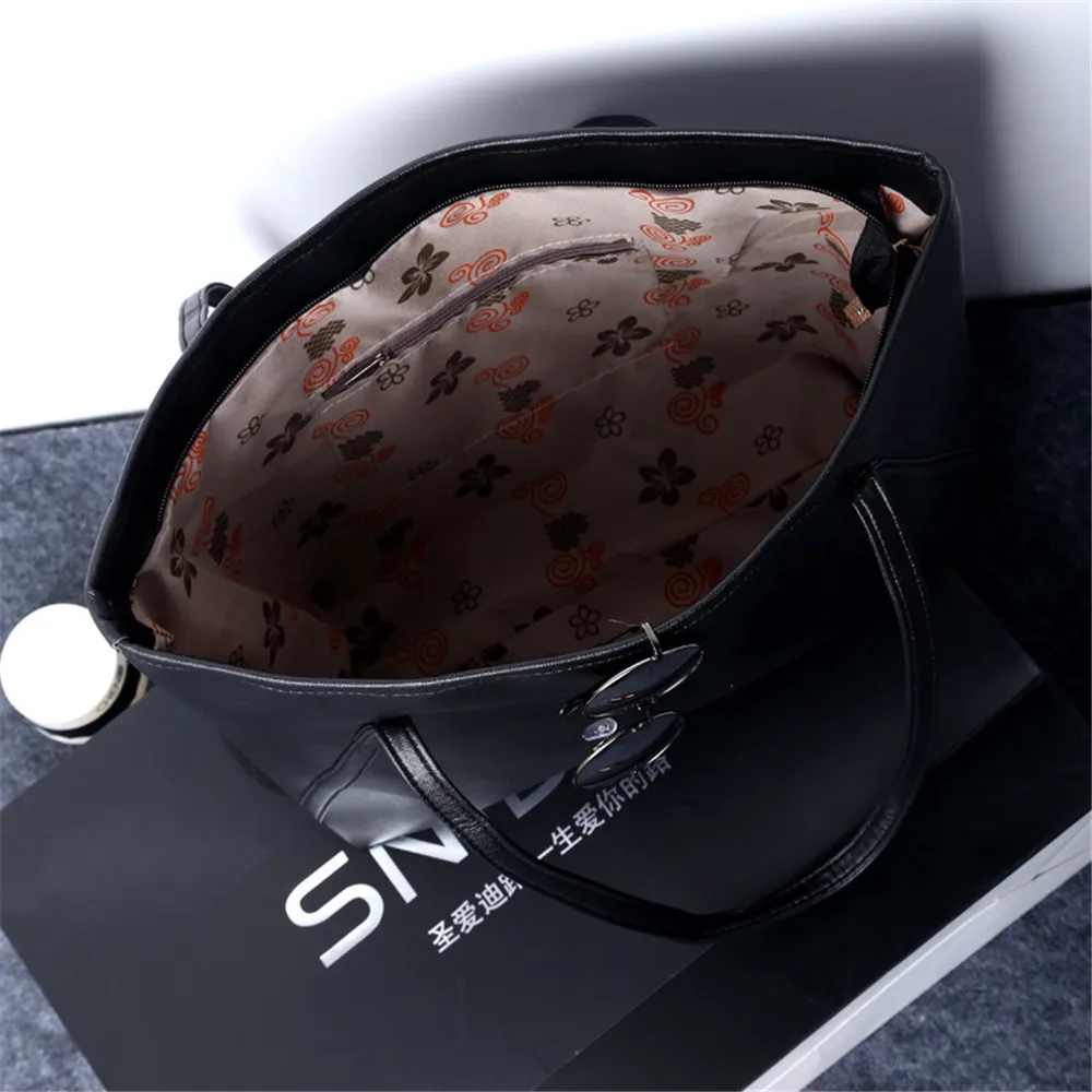 Adisputent Simple Women Shoulder Bags Large Capacity PU Leather Casual Tote Handbags For Women 2019 Shopper Bag bolsas feminina