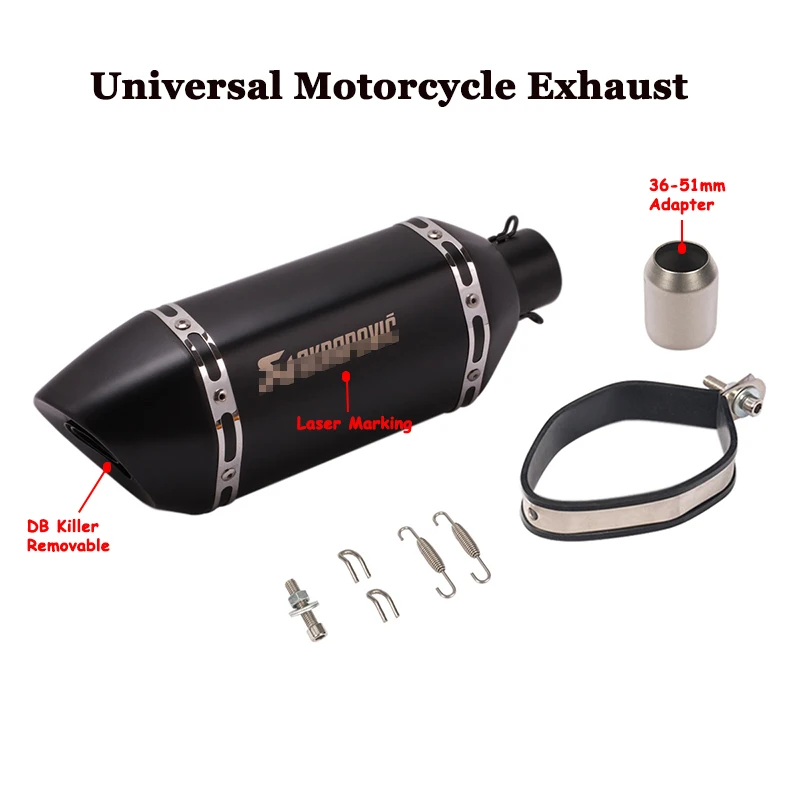 380 мм Универсальный мото rcycle Akrapovic выхлопной escape moto модифицированное углеродное волокно 51 мм глушитель труба с дБ убийца sliencer