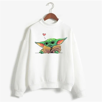 

Harajuku The Mandalorian Baby Yoda Sweatshirt Women Star Wars Space Opera TV Series Hoodies Science Fiction Movies Clothes