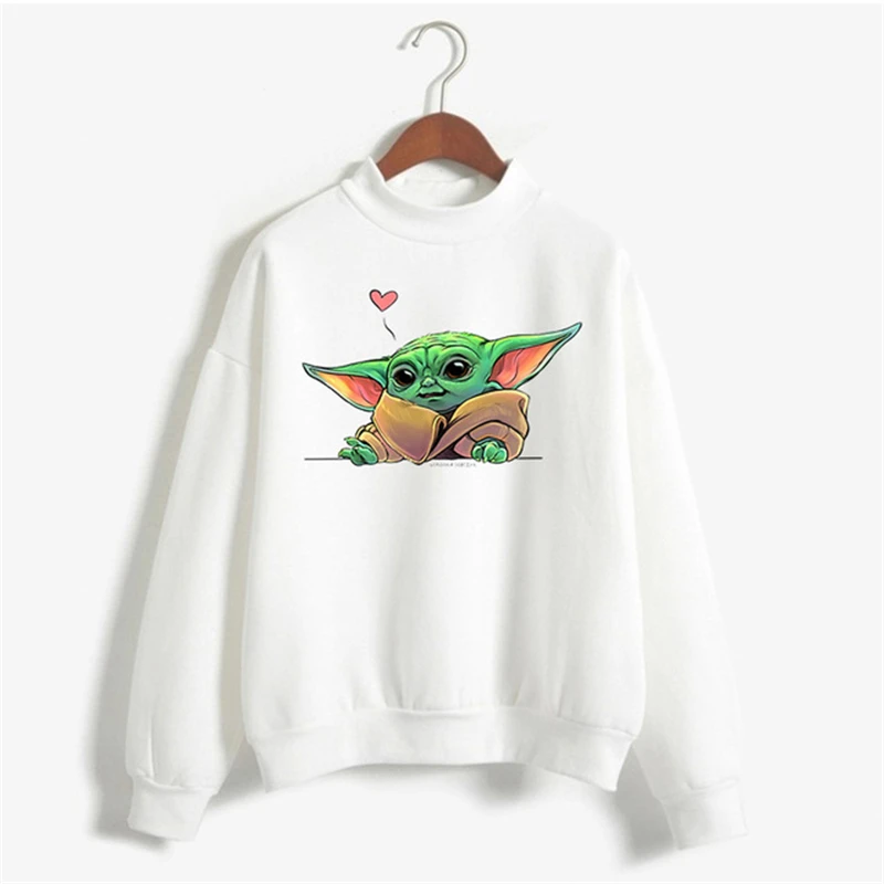  Harajuku The Mandalorian Baby Yoda Sweatshirt Women Star Wars Space Opera TV Series Hoodies Science