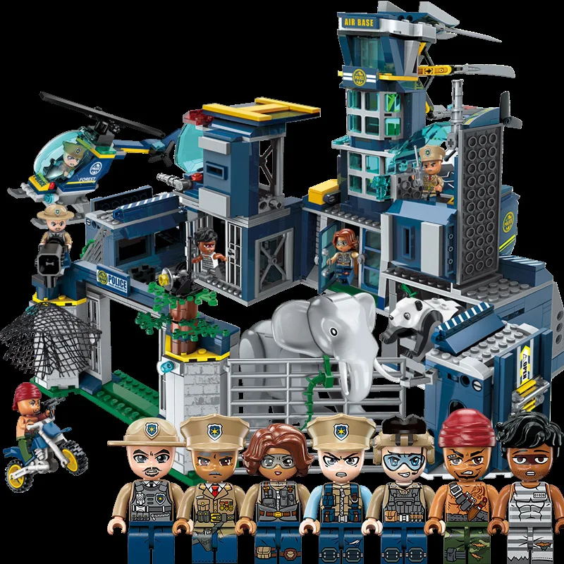 

ENLIGHTEN 1925 Forest Police Educational Assembled Building Blocks Boy Toy Flight Police Headquarters