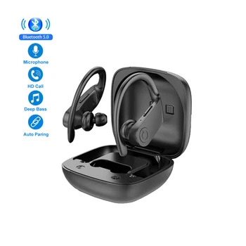 

Wireless Earbuds Earhook With Microphone Black Color Headset Bluetooth Hifi Stereo Earphones For VIVO Xiaomi OPPO Mobile Phone
