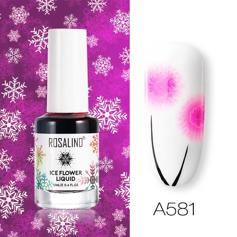 ROSALIND Гель-лак для ногтей, лак для маникюра, гибридные Лаки, впитываемые Ледяной цветок, грунтовка для ногтей, цветущий Полупостоянный дизайн ногтей - Цвет: A581