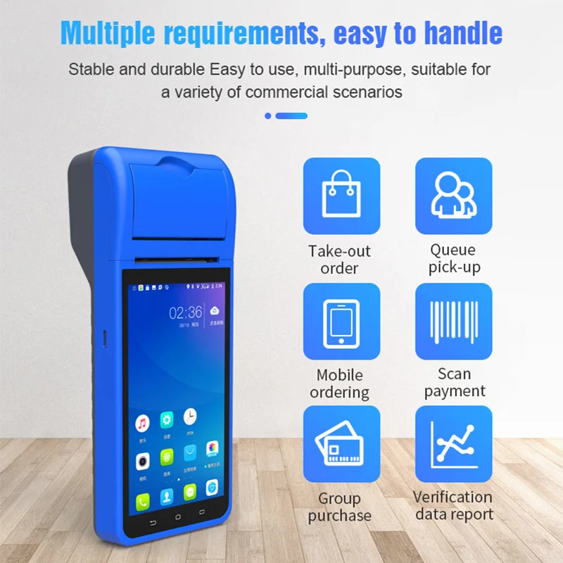 Сканер штрих кодов RADALL Android 8 3G Wi Fi беспроводной Bluetooth принтер чеков портативный